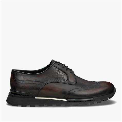 berluti fast track scritto leather sneaker